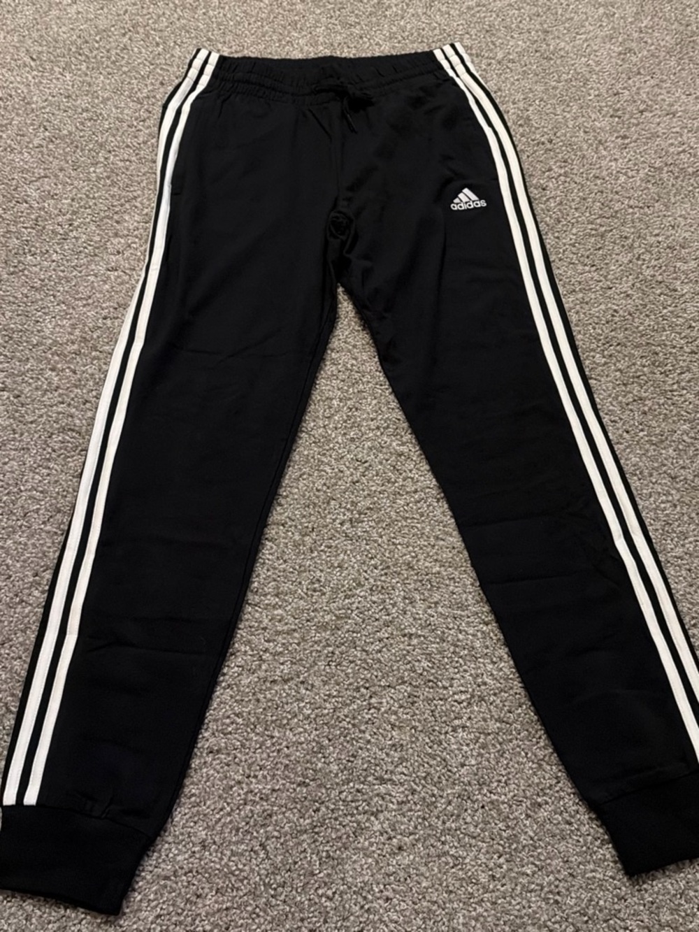 adidas Black Joggers with White Side Stripes - Women